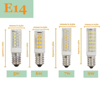 E14 Светодиодная Лампа SMD2835 5 Вт 6 Вт 7 Вт 9 Вт 220 В Керамическая Светодиодная лампа Заменяет 30 Вт 40 Вт 50 Вт 60 Вт Галогенную Лампу Для Люстры Домашнего Освещения