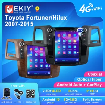 EKIY TT7 Для Toyota Fortuner/Hilux 2007-2015 Для Tesla Стиль Экран Автомобиля Радио Мультимедийный Видеоплеер Навигация Android Без 2din