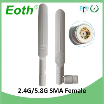 EOTH 2,4 g 5,8 g антенна 8dbi sma женский wlan WiFi двухдиапазонный модуль antene iot маршрутизатор tp link приемник сигнала antena с высоким коэффициентом усиления