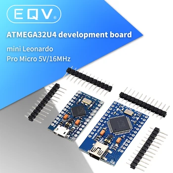 EQV Pro Micro ATmega32U4 5V 16MHz Заменит ATmega328 Для arduino Pro Mini На 2-рядный контактный разъем для интерфейса Leonardo USB