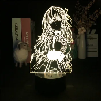 Fate Stay Night Matou Sakura Японское аниме Манга 3D Ночник для декора спальни, Милый подарок на День рождения, светодиодная лампа, подарок для детей
