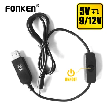Fonken USB Линия повышения мощности от постоянного тока 5 В до постоянного тока 9 В/12 В Повышающий Модуль USB Конвертер Кабель-адаптер 2,1x5,5 мм Штекер Для Wi-Fi маршрутизатора