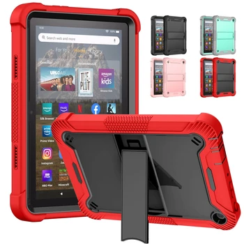 Funda Tablet Детский Чехол для Amazon Kindle Fire 8 HD 8 HD8 Plus 12th 2022 Чехол-Подставка для ПК Противоударный Силиконовый Чехол в виде Ракушки