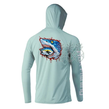 HUK Мужская рубашка для Рыбалки с капюшоном UPF 50, солнцезащитные топы с длинным рукавом для Рыбалки, летняя быстросохнущая Дышащая одежда для Рыбалки