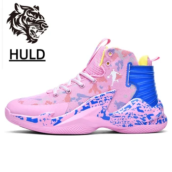 HULD 2023 новая Мужская Женская Розовая Баскетбольная Обувь Для Мальчиков, Дышащая Нескользящая Носимая Спортивная Обувь, Спортивные Кроссовки Для Девочек