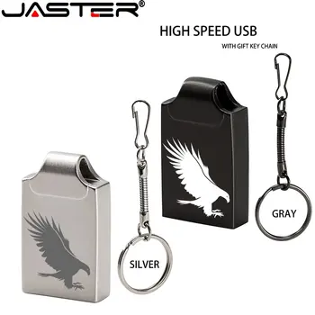 JASTER Mini Metal USB Flash Drive Бесплатный Пользовательский логотип 64 ГБ Черный 32 ГБ Серебристый, устойчивый к падению Водонепроницаемый Memory Stick Бесплатный брелок