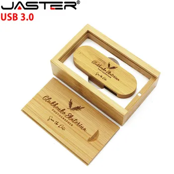 JASTER USB 3.0 USB Флэш-накопитель 64GB Pen Drive с подарочной деревянной коробкой Pendrive (более 5 шт. бесплатного пользовательского логотипа)