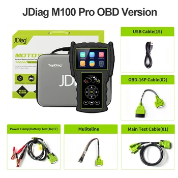 JDiag M100 Pro Мотоциклетный Диагностический сканер OBD2 Функция D87/D88 Moto Code Reader Инструмент Для BMW Kawasaki Yamaha Suzuki KTM