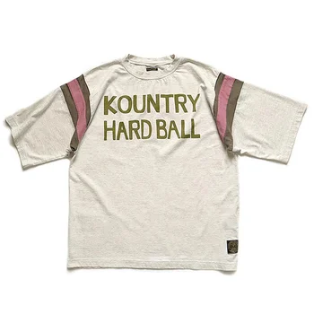 KAPITAL Kountry, твердая шариковая печать, цветной блок, полоска, Японский тренд, Свободная Удобная мужская и женская повседневная футболка