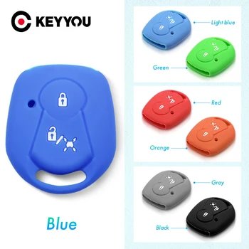 KEYYOU 2 Кнопки Силиконовый Чехол Для ключей Автомобиля Fob Car-Styling Case Для Ssangyong Actyon Kyron Rexton Remote Case Protection