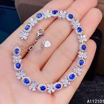 KJJEAXCMY fine jewelry S925 стерлинговое серебро, инкрустированное натуральным сапфиром, для девочек, новый благородный браслет для рук, тест поддержки в китайском стиле