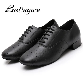 Ladingwu, мужская обувь для занятий современными танцами из натуральной кожи, обувь для взрослых мужчин, Обувь для бальных танцев, кроссовки для мужчин