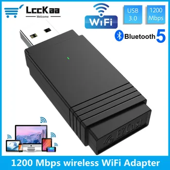 LccKaa USB 3,0 Wifi Адаптер 1200 Мбит/с Двухдиапазонный 2,4 ГГц/5,8 ГГц Bluetooth 5,0/Wi-Fi 2 в 1 Антенный адаптер-ключ для ПК-ноутбуков