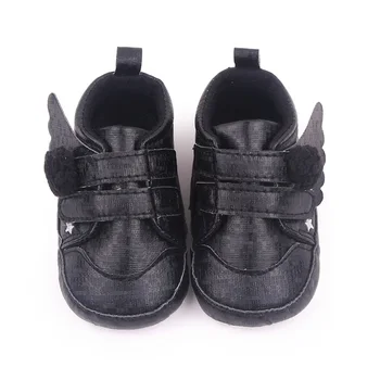 Louatui/Детские кроссовки на плоской подошве для маленьких мальчиков и девочек с крыльями, детские повседневные кроссовки из искусственной кожи, мягкая обувь для ходьбы (розовая 0-6 месяцев)