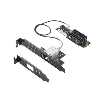M.2 к Одному порту 10 Gbase Ethernet Gigabit Nic B Ключ M Ключ 10G/2.5G/1000M RJ45 Сетевой адаптер локальной сети AQC107 с чипом