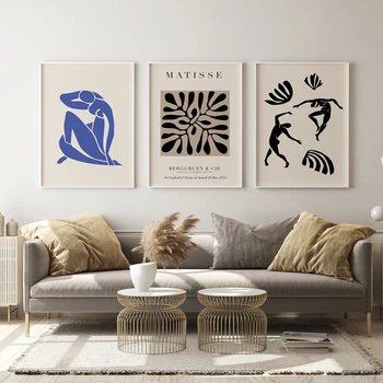 Matisse Простой Модный Современный Синий Эскиз обнаженной натуры, рисунки, Стиль Украшения дома, Картины, Плакаты и принты, холст, Художественная настенная картина