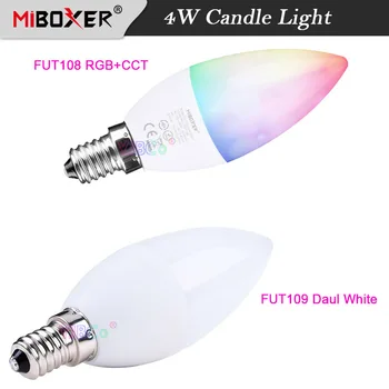 Miboxer 4W RGBCCT LED Candle Light E14 Лампа Daul Белый CCT Прожектор для украшения Спальни 2.4G Пульт дистанционного управления AC100 ~ 240V