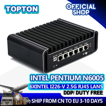 Micro Firewall Устройство VPN-маршрутизатор ПК Intel Pentium N6005 Celeron N5105 AES-NI 6 x Intel 2.5GbE I226-V DP HDMI 4 * USB3.0 Мини-ПК