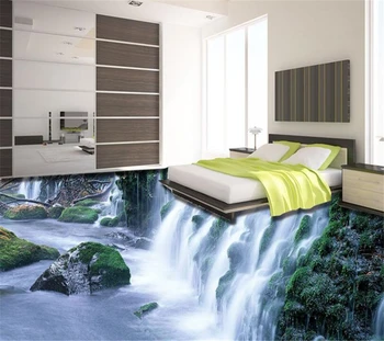 papel de parede Украшение дома 3D обои на открытом воздухе великолепный пейзаж с водопадом самоклеящиеся 3D напольные фрески Beibehang 3d