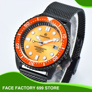 PARNSRPE - Роскошные ультраяркие люминесцентные мужские часы NH35 калибра 316L с матовым сапфировым стеклом из нержавеющей стали для дайверов