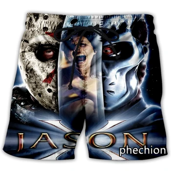 phechion, новые мужские/женские повседневные шорты с 3D принтом Jason, модная уличная одежда, мужские свободные спортивные шорты L98