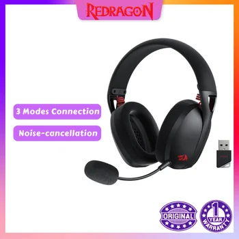 Redragon H848 Беспроводная игровая гарнитура Bluetooth Легкий 7,1 Объемный звук 40 мм Драйверы Съемный микрофон мультиплатформенный