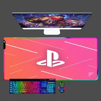 RGB Большой Игровой Коврик Для Мыши PS4 PC Компьютерный Геймер, Резиновый Настольный Коврик Для Ноутбука CS GO LOL, Светодиодный Противоскользящий Коврик Для Мыши, Аксессуары 40X90