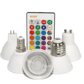 RGB Лампочка E27 LED Smart Lamp 220V Красочные Лампы E14 Color Light MR16 Прожектор GU10 Атмосфера Lampara Для Домашнего Декора