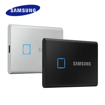 SAMSUNG Портативный SSD T7 Touch USB 3,2 1 ТБ 2 ТБ Type-C Внешний твердотельный диск Жесткий диск разблокировка отпечатков пальцев шифрование 1050 МБ/с