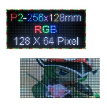 SMD P2 RGB панель Высокого качества по самой низкой цене модуль 256 мм x 128 мм P2 HD LED видеостена светодиодный экран модуль hub75 smd3in1, DIY modul