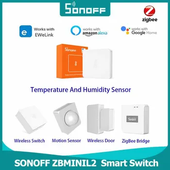 SONOFF Zigbee Набор датчиков Zigbee Bridge/Беспроводной переключатель/Датчик температуры Влажности/Движения/Двери для Alexa и Google Home
