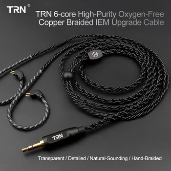 TRN A3 Новый 6-Жильный Модернизированный Посеребренный Черный кабель 3,5 мм 0,75/0,78 мм 2-Контактный провод для обновления наушников MMCX для TRN V30/V20/V80/V90