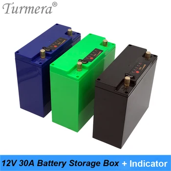 Turmera 12 В 30A, индикатор заряда батареи, порт зарядки постоянного тока, Можно встроить 48 шт 18650, использовать для бесперебойного питания