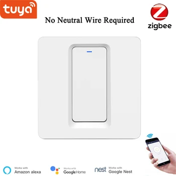 Tuya Smart Zigbee EU Switch WiFi Настенный выключатель света 1/2/3 Банды Приложение Беспроводное Управление Не Требуется Нейтральный Провод Кнопочный Переключатель