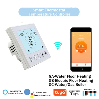 Tuya WiFi Умный Термостат Регулятор Температуры для Воды/Электрического Напольного отопления Водяной/Газовый Котел Работает с Alexa Google Home