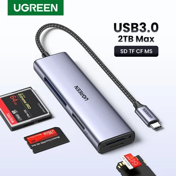UGREEN Card Reader USB3.0 4-в-1 USB-C для SD TF CF MS Адаптер для карт памяти для Портативных ПК Windows Mac OS Устройство чтения карт Micro SD OTG