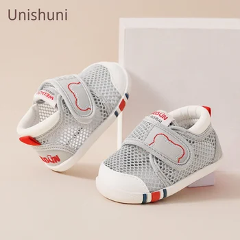 Unishuni/Обувь для малышей от 0 до 2 лет; Летние дышащие детские сандалии с воздушной сеткой; Повседневная обувь для младенцев; Мягкая резиновая подошва; нескользящие первые ходунки;