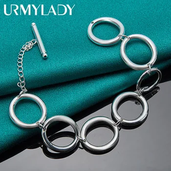 URMYLADY Кольцо из стерлингового серебра 925 пробы, браслет-цепочка для женщин, Свадебная вечеринка, модные украшения