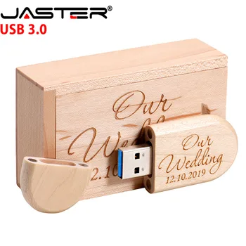 USB 3,0 флеш-накопитель с бесплатным пользовательским логотипом USB flash drive 128G maple pendrive деревянная коробка Брелок memory stick Креативный свадебный подарок