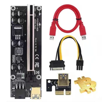 Ver009SPlus PCI-E Riser Card 60 см USB 3,0 Кабель PCIE от 1X до 16X Адаптер Расширения SATA 6Pin Мощность для Майнинга GPU