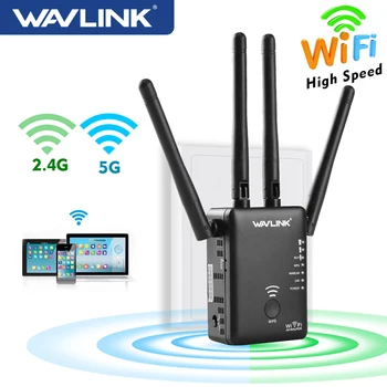 Wavlink Wifi Ретранслятор 5 ГГц 750/1200 Мбит/с Беспроводной Маршрутизатор Двухдиапазонный 2,4 ГГц Точка доступа Усилитель Длинного Сигнала Wi-Fi Расширитель диапазона