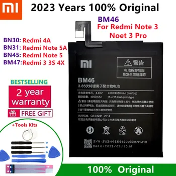 Xiao Mi Оригинальный Аккумулятор Для Xiaomi Redmi 3 3S 3X 4X3 pro Note 3 5 5A 4A Pro Mi 5X BM46 BM47 BN30 BN31 BN45 Сменный Аккумулятор