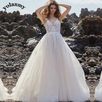 YOLANMY 2 Гламурных свадебных платья для свадьбы С аппликацией Vestido De Casamento На заказ