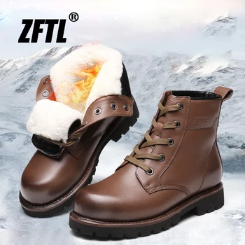 ZFTL/мужские шерстяные ботинки из коровьей кожи, армейские ботинки Goodyear, военные ботинки, уличные зимние ботинки на нескользящей резиновой подошве, высокое качество