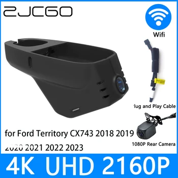 ZJCGO Dash Cam 4K UHD 2160P Автомобильный Видеорегистратор DVR Ночного Видения для парковки Ford Territory CX743 2018 2019 2020 2021 2022 2023