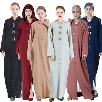 Абайя, Дубайский Кафтан, Женское Мусульманское Длинное платье Макси, Марокканский Халат Джилбаб, Халат-кафтан