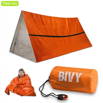 Аварийная палатка, Укрытие, Палатка для выживания, 2 Человека, Устойчивая Ультралегкая Спасательная палатка, водонепроницаемая и ветрозащитная трубка, Палатка для кемпинга, Пеший Туризм