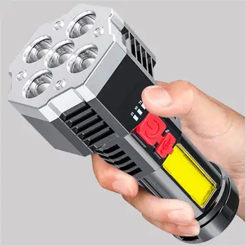 Аварийный ручной светильник Abs USB-зарядка, прочное, водонепроницаемое туристическое снаряжение большой емкости Ipx4, фонари, походная лампа емкостью 1200 мАч