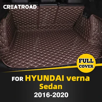 Автоматический коврик для багажника с полным покрытием для Hyundai Verna Седан 2016-2020 19 18 17, накладка на багажник, аксессуары для защиты интерьера