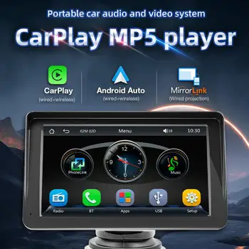 Автомобильный плеер с 7-дюймовым Экраном, Сенсорный экран, Универсальное Автомобильное радио, Беспроводной Carplay, Вход заднего вида, Автоматический Мультимедийный Видеоплеер MP5